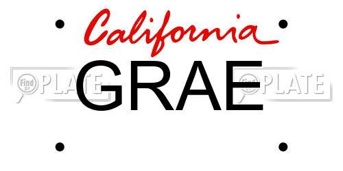 GRAE California License Plate