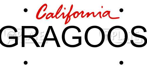 GRAGOOS California License Plate