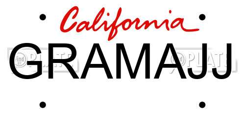 GRAMAJJ California License Plate
