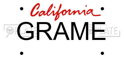 GRAME California License Plate