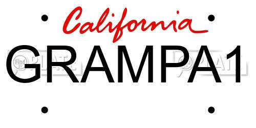 GRAMPA1 California License Plate