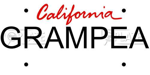 GRAMPEA California License Plate