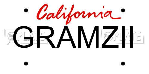 GRAMZII California License Plate