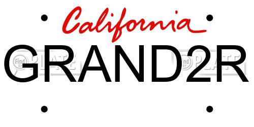 GRAND2R California License Plate