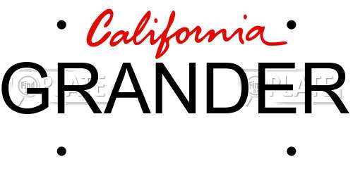 GRANDER California License Plate