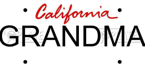 GRANDMA California License Plate