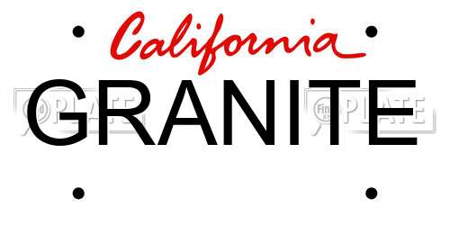 GRANITE California License Plate