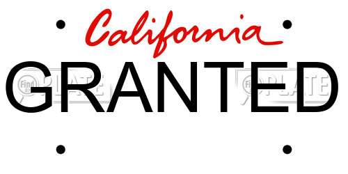 GRANTED California License Plate