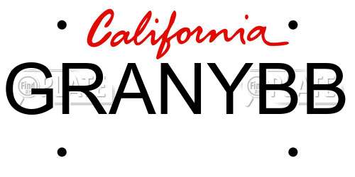 GRANYBB California License Plate