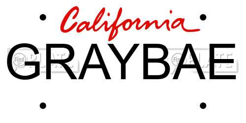 GRAYBAE California License Plate