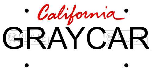 GRAYCAR California License Plate