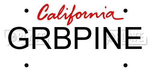 GRBPINE California License Plate