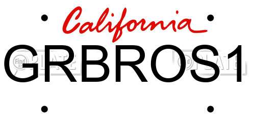 GRBROS1 California License Plate
