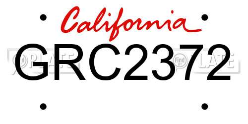 GRC2372 California License Plate
