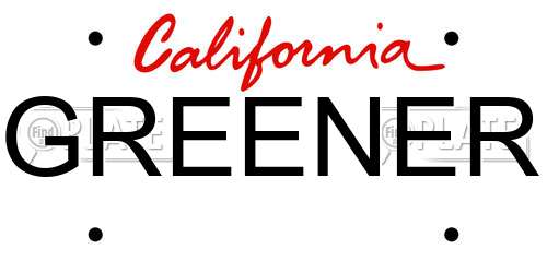 GREENER California License Plate