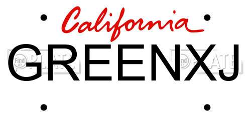 GREENXJ California License Plate