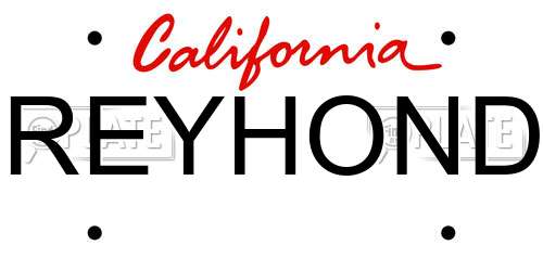GREYHONDA California License Plate