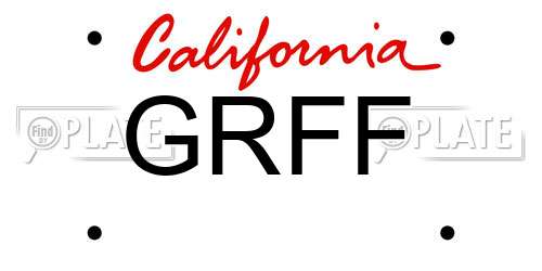 GRFF California License Plate