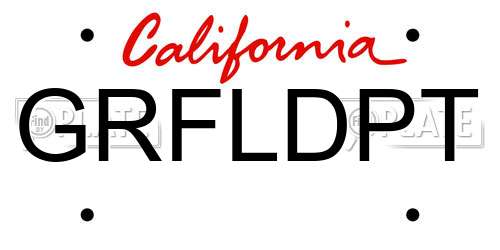 GRFLDPT California License Plate