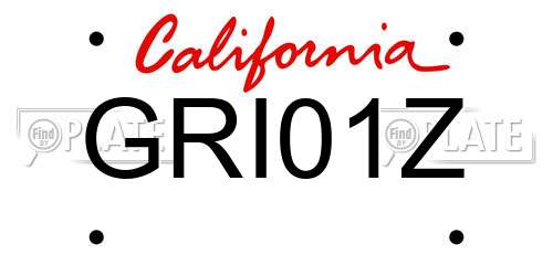GRI01Z California License Plate