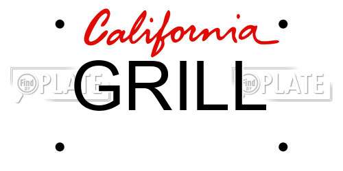 GRILL California License Plate