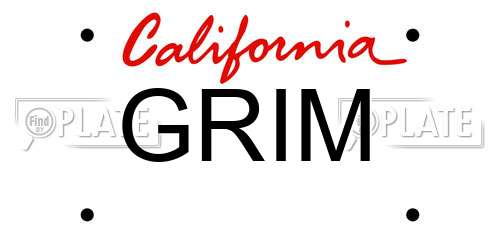 GRIM California License Plate