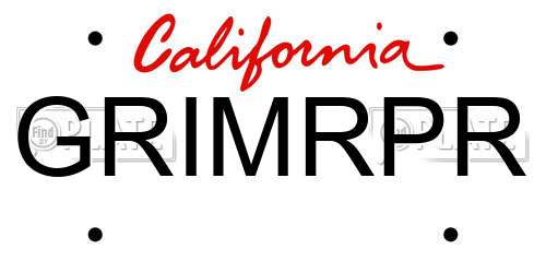 GRIMRPR California License Plate