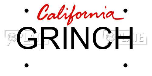 GRINCH California License Plate