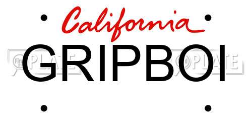 GRIPBOI California License Plate