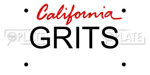 GRITS California License Plate