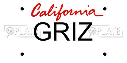 GRIZ California License Plate