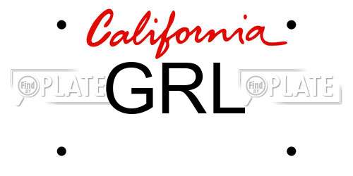 GRL California License Plate