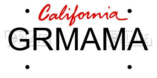 GRMAMA California License Plate
