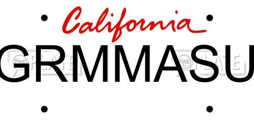 GRMMASU California License Plate