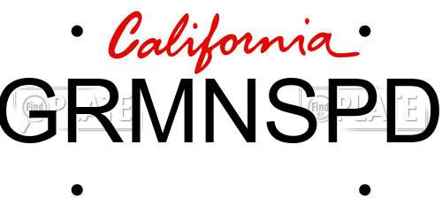GRMNSPD California License Plate