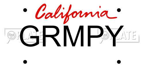 GRMPY California License Plate