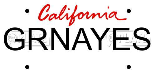 GRNAYES California License Plate