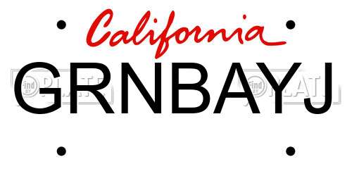 GRNBAYJ California License Plate