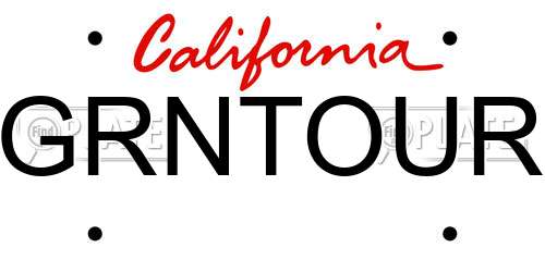 GRNTOUR California License Plate