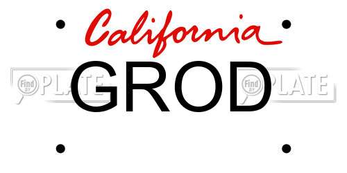 GROD California License Plate
