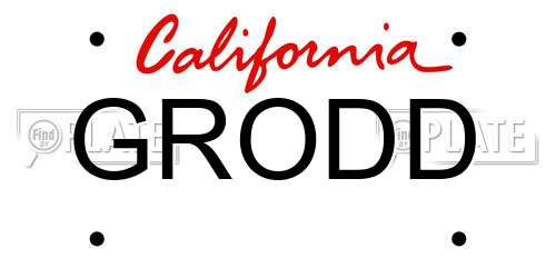 GRODD California License Plate