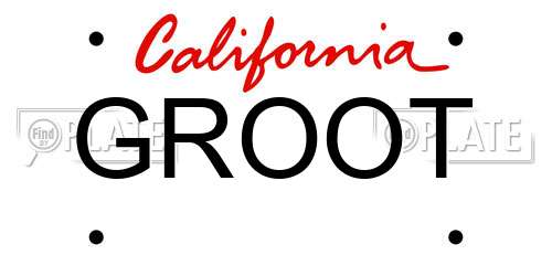 GROOT California License Plate