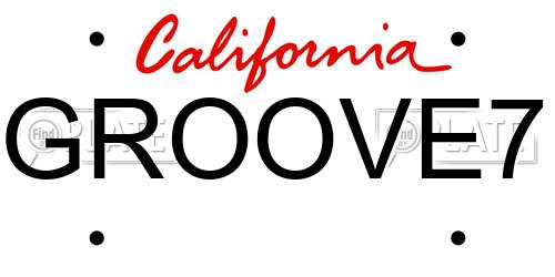 GROOVE7 California License Plate