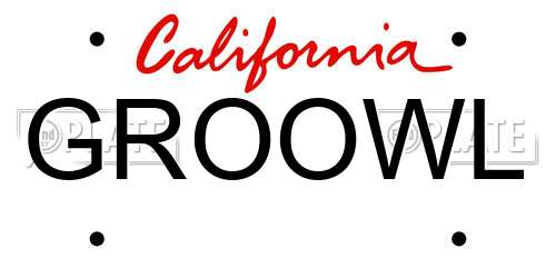 GROOWL California License Plate