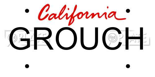 GROUCH California License Plate