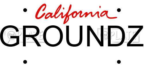 GROUNDZ California License Plate