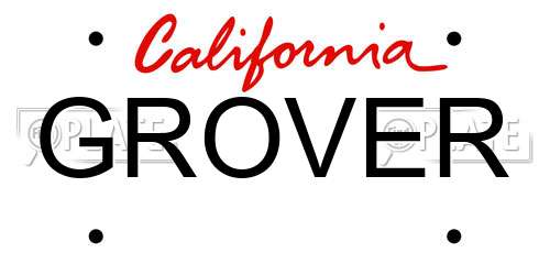 GROVER California License Plate