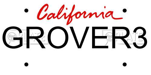 GROVER3 California License Plate