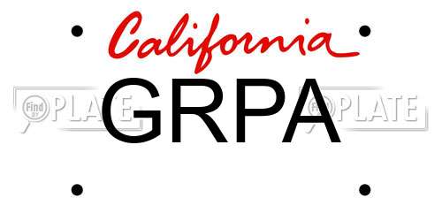 GRPA California License Plate
