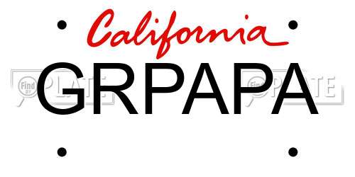 GRPAPA California License Plate